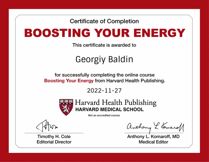 Як підвищити енергію (Boosting Your Energy) — Harvard Health Publishing, 2022